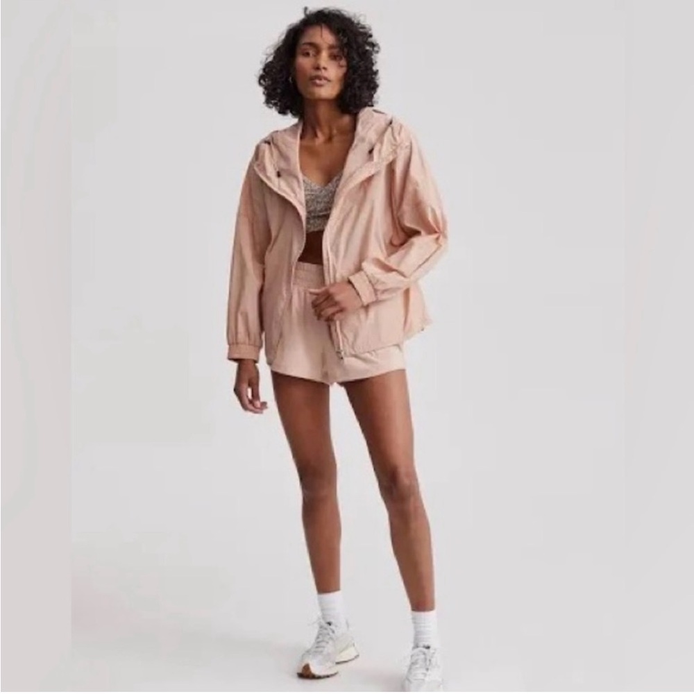 Anthropologie Varley Blake Pink Hooded Windbreaker